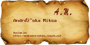 Andráska Miksa névjegykártya